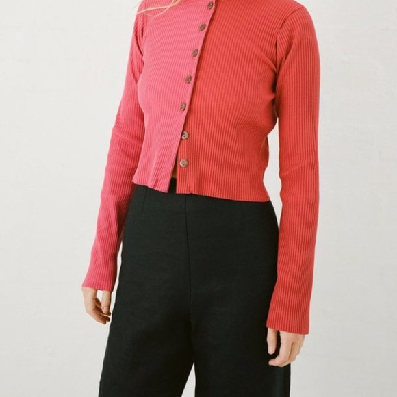 NWT Colorblock Cardigan in Red/Pink Size Small - Picture 2 of 10